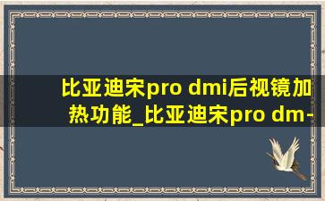 比亚迪宋pro dmi后视镜加热功能_比亚迪宋pro dm-i后视镜加热